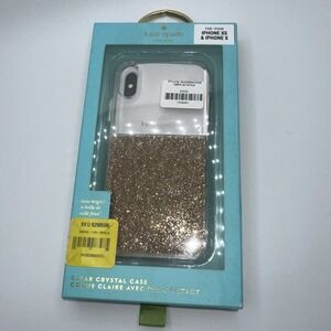 kate spade new york - Protective Case for Apple iPhone X and XS - Clear/Gold
